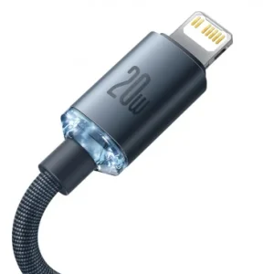 Cablu Date/Incarcare USB-C - Lightning Baseus Crystal Shine Series 20W 1.2m Negru - imagine 5