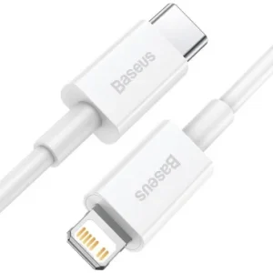 Cablu Date/Incarcare USB-C - Lightning Baseus Superior Series 20W 1m Alb - imagine 2