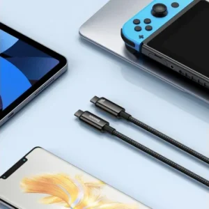 Cablu Date si Incarcare USB-C - USB-C Baseus Tungsten Gold 240W 1m Negru - imagine 4