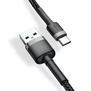 Cablu Baseus Cafule USB la USB-C Quick Charge 3A 0.5m Gri+Negru - imagine 3