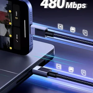 Cablu UGREEN USB-C la USB-C 100W Super Fast Power Delivery 0.5m Negru - imagine 2