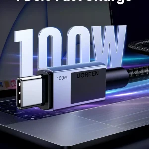 Cablu UGREEN USB-C la USB-C 100W Super Fast Power Delivery 0.5m Negru - imagine 4