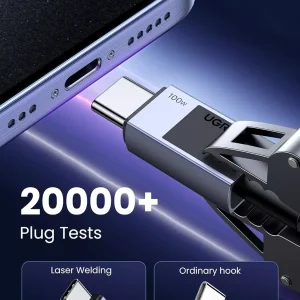 Cablu UGREEN USB-C la USB-C 100W Super Fast Power Delivery 0.5m Negru - imagine 7