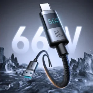 Cablu Date si Incarcare cu Display USB-A – USB-C 66W 1.2m Negru Joyroom - imagine 2