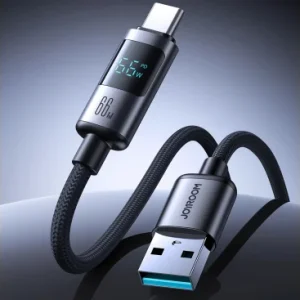 Cablu Date si Incarcare cu Display USB-A – USB-C 66W 1.2m Negru Joyroom - imagine 3