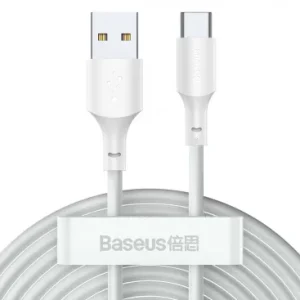 Set 2 buc cablu date/incarcare telefon Baseus USB-A USB-C 40w 1.5m alb - imagine 3