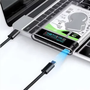 Carcasa SSD/HDD externa 2.5 inch afisaj LCD Color Smart Sentinel - imagine 3