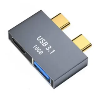 Adaptor 2 Type C la Type C si USB 3.1 PD Thunderbolt 3 Macbook Pro Air - imagine 1