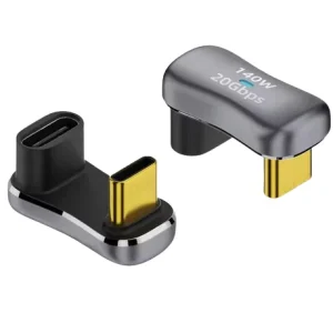 Adaptor 180 grade Type C Mama Type C Tata 140W 20Gbps OTG incarcare forma U - imagine 1