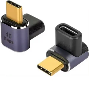 Adaptor Type C la 90 grade 40Gbps PD 100W 8k 60Hz laptop telefon mobil tableta USB Type C - imagine 2