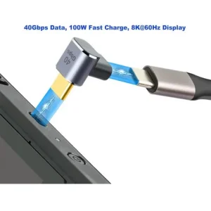 Adaptor Type C la 90 grade 40Gbps PD 100W 8k 60Hz laptop telefon mobil tableta USB Type C - imagine 4