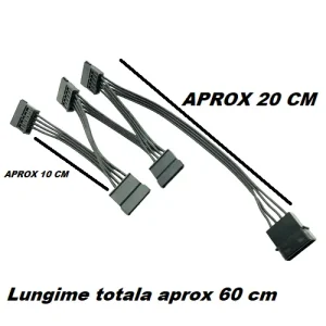 Cablu Adaptor Alimentare PC 4 pin la 15 pin SATA Molex alimentare spliter calculator - imagine 3