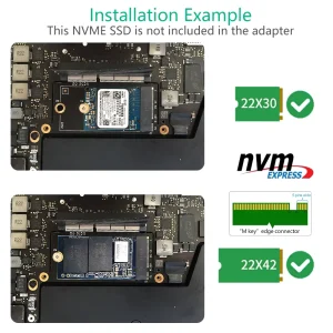 Adaptor NVMe M.2 NGFF SSD 2016 2017 13" MacBook Pro A1708 - imagine 4