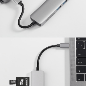 Adaptor Hub USB Type-C Inateck 2xUSB 3.0 1xHDMI Card Reader - imagine 3
