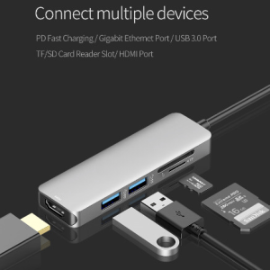 Adaptor Hub USB Type-C Inateck 2xUSB 3.0 1xHDMI Card Reader - imagine 4