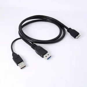 Cablu USB 3.0 la USB Micro B 3.0 cu alimentare USB 2.0 HDD/SSD extern - imagine 3