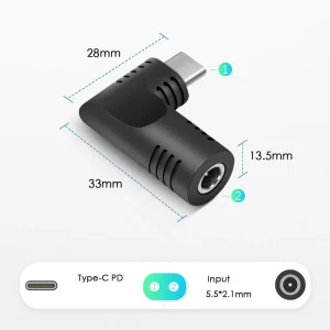 Adaptor Power 5.5x2.1 la Type C 65W PD Charger 12V~20.5V laptop tablete electronice - imagine 2