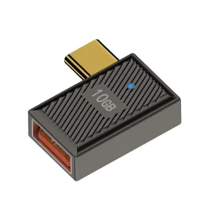 Adaptoare USB Type C USB C 120W 6A 10 Gbps NEGRU 90 grade - imagine 1