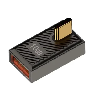 Adaptor USB Type C USB Mama 120W 6A 10 Gbps 90 grade Negru - imagine 1