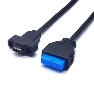 Adaptor USB 3.0 19/20 Pin la Type C USB mama placa baza pc 19 pin 50 cm - imagine 1
