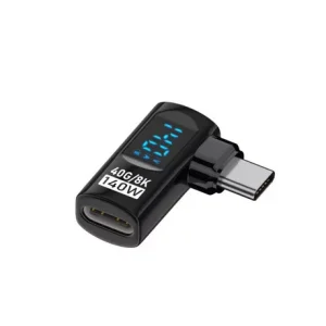 Adaptor Type C Tata - Tata 90 grade cu display afisaj 140W 480mbps 8k@60Hz - imagine 1