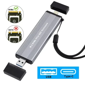 Adaptor M.2 NVME SSD la USB 3/1 Type A carcasa aluminiu NVME M Key M+B Key - imagine 2