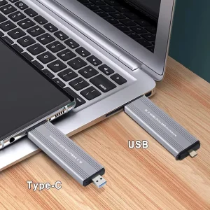 Adaptor M.2 NVME SSD la USB 3/1 Type A carcasa aluminiu NVME M Key M+B Key - imagine 5