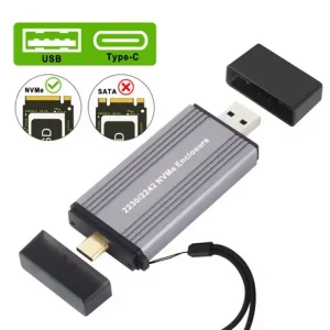 Adaptor M.2 NVME la USB 3.1 Type A + Type C Extern SSD 10Gbps for M/M+B Key 2230 2242 - imagine 3