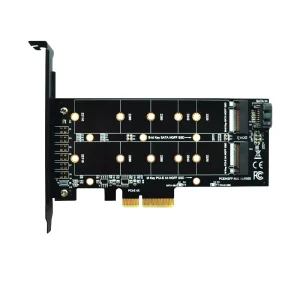 Adaptor M.2 NVME NGFF la PCI-E X4 M key B key pentru PC SSD 2280 2242 2230 22110 negru - imagine 1