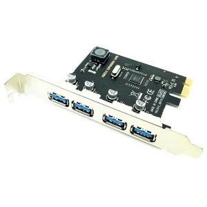 Adaptor 4 Port USB 3.0 la PCI-e Express 1X hub USB PC - imagine 9