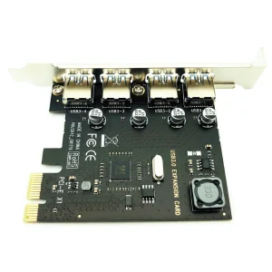 Adaptor 4 Port USB 3.0 la PCI-e Express 1X hub USB PC - imagine 4