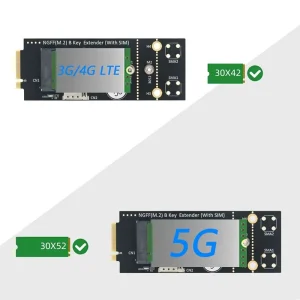 Adaptor Nano SIM la NGFF M.2 B-Key la B-Key suporta 3042 3052 3G/4G/5G M2 wifi LTE modul - imagine 4