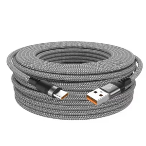 Cablu incarcare/date 6A USB Type C gri 1.5m