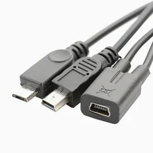 Cablu spliter Mini USB mama la MiniUSB MicroUSB 30cm alimentare incarcare - imagine 3