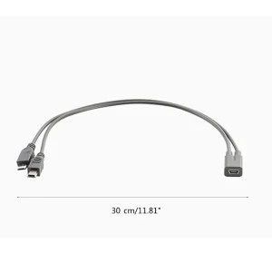Cablu spliter Mini USB mama la MiniUSB MicroUSB 30cm alimentare incarcare - imagine 6