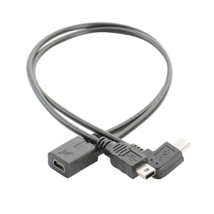 Cablu spliter Mini USB mama Mini USB tata Micro USB tata 90 grade adaptor incarcator 30cm