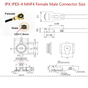 Cablu Antena IPEX U.FL IPEX-4 MHF4 RF Wifi pigtail RP SMA Mama la IPEX4 Mama - imagine 2
