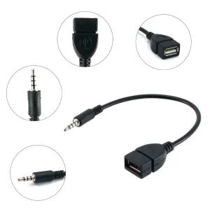 Adaptor 3.5mm audio AUX la USB 2.0 Mama OTG convertor 20cm - imagine 2