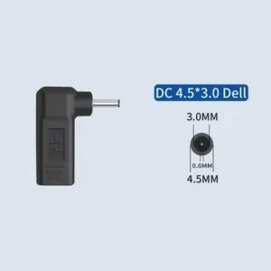 Adaptor alimentare laptop 4.5×3.0 USB C Dell mufa mica cu pin max 100W - imagine 1