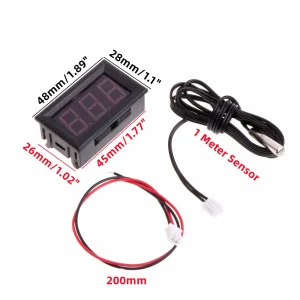 Display Led Termometru Digital 5V 12V 0.56" senzor temperatura statie meteo incubator afisaj albastru - imagine 2