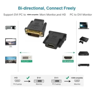 Adaptor Bi-directional DVI la HDMI HDMI la DVI 24+1 convertor PC Laptop TV Monitor - imagine 3
