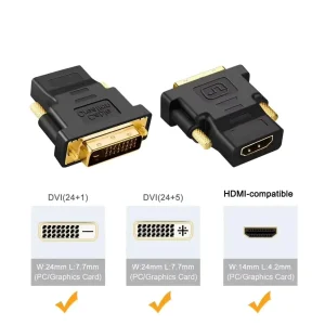 Adaptor Bi-directional DVI la HDMI HDMI la DVI 24+1 convertor PC Laptop TV Monitor - imagine 4