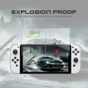 Set 2buc folie sticla Nintendo Oled Nintendo Switch 9H tempered glass protectie display - imagine 6
