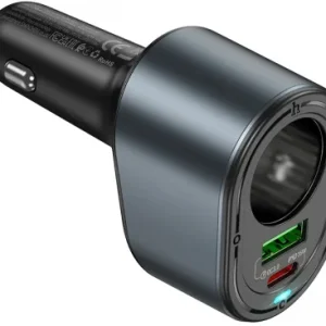 Incarcator Auto HOCO Z56 35W 3A 1 x Extensie Bricheta - 1 x USB-A - 1 x USB-C Negru - imagine 2
