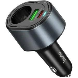 Incarcator Auto HOCO Z56 35W 3A 1 x Extensie Bricheta - 1 x USB-A - 1 x USB-C Negru - imagine 3
