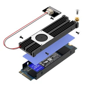 Sistem racire SSD M2 NVME Sata 2280 PCI-E heatsink radiator pad termal cu ventilator - imagine 2