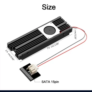 Sistem racire SSD M2 NVME Sata 2280 PCI-E heatsink radiator pad termal cu ventilator - imagine 3