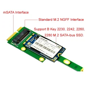 Adaptor mSATA SSD la M2 NGFF slot B Key 2230-2280 M.2 SSD - imagine 5