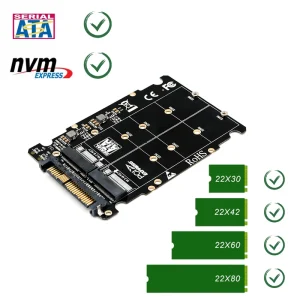 Adaptor M.2 NVMe M-Key M.2 SATA B-Key la U2 SFF-8639 Desktop PC Calculator - imagine 3