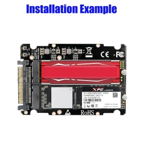 Adaptor M.2 NVMe M-Key M.2 SATA B-Key la U2 SFF-8639 Desktop PC Calculator - imagine 6